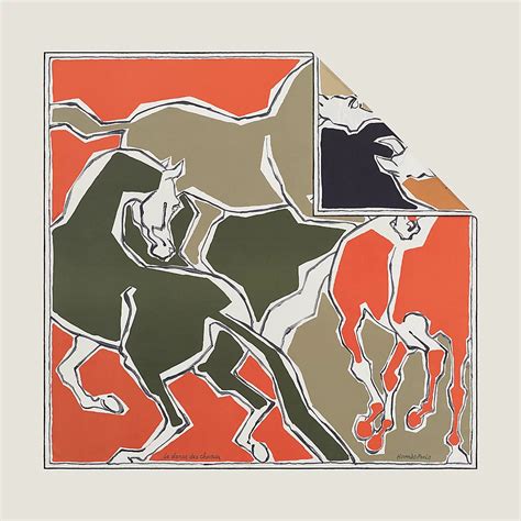 la danse des chevaux hermes|La Danse des Chevaux double face scarf 90 .